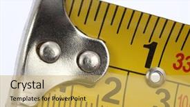  Presentation with tape measure - Beautiful presentation theme featuring home depot - tape measure of one inch backdrop and a yellow colored foreground