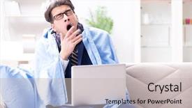  Presentation with sickness - PPT theme having home due to flu sickness background and a light gray colored foreground