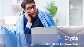  Presentation with sickness - Presentation theme consisting of home due to flu sickness background and a teal colored foreground