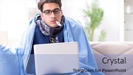 Presentation with sickness - Theme having home due to flu sickness background and a teal colored foreground