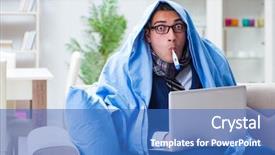  Presentation with sickness - Presentation theme featuring home due to flu sickness background and a  colored foreground