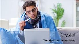  Presentation with sickness - Presentation theme with home due to flu sickness background and a light blue colored foreground