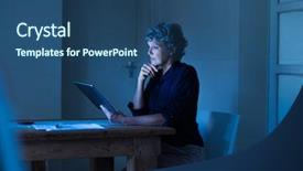  Presentation with business report - Amazing PPT layouts having home during the night backdrop and a ocean colored foreground