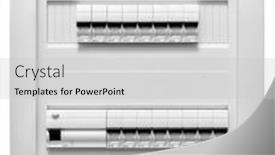  Presentation with distribution - Beautiful presentation theme featuring home-electrical-distribution-board backdrop and a light gray colored foreground