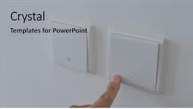  Presentation with light - Presentation theme featuring home electrical power saving - switch on the light background and a light gray colored foreground