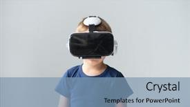  Presentation with virtual reality rehabilitation - PPT layouts with home entertainment technology and generation background and a teal colored foreground