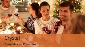  Presentation with feast - Theme featuring home feast and drinking red background and a red colored foreground