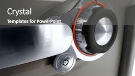  Presentation with combination lock - Theme featuring home fire safe combination lock background and a gray colored foreground