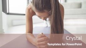  Presentation with exercise-mat - Beautiful presentation featuring home-fitness-girl-planking-during backdrop and a coral colored foreground