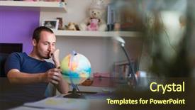  Presentation with college - PPT theme having home for his geography background and a tawny brown colored foreground