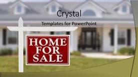  Presentation with real estate - Presentation theme enhanced with home for sale real estate background and a light blue colored foreground