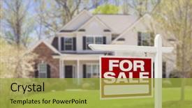  Presentation with real estate - Presentation theme consisting of home for sale real estate background and a yellow colored foreground