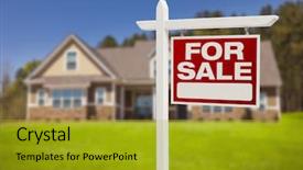  Presentation with real estate - Presentation design featuring home for sale real estate background and a  colored foreground