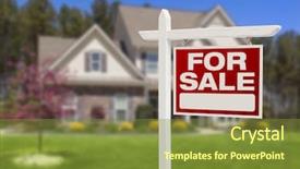  Presentation with real estate - Cool new PPT theme with home for sale real estate backdrop and a  colored foreground