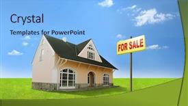  Presentation with real estate for sale - Colorful PPT layouts enhanced with home for sale real estate backdrop and a  colored foreground