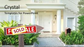  Presentation with real estate - Presentation theme having home for sale real estate background and a  colored foreground