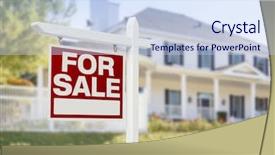  Presentation with real estate - Presentation design enhanced with home for sale real estate background and a  colored foreground