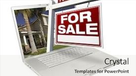  Presentation with real estate - Colorful PPT theme enhanced with home for sale real estate backdrop and a  colored foreground