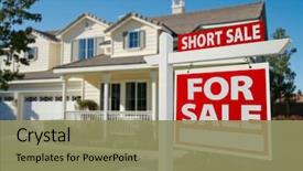  Presentation with real estate for sale - Theme with home for sale real estate background and a coral colored foreground