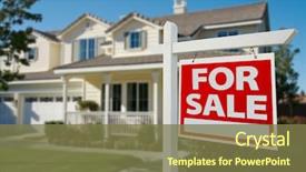  Presentation with real estate - Slides consisting of home for sale real estate background and a tawny brown colored foreground