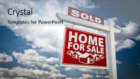  Presentation with real estate for sale - Theme enhanced with home for sale real estate background and a light blue colored foreground