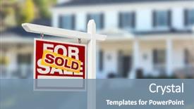  Presentation with new home - Colorful PPT theme enhanced with home for sale real estate backdrop and a seafoam green colored foreground