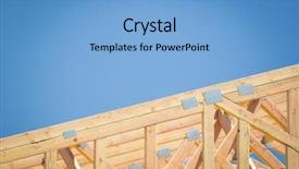  Presentation with construction site construction - PPT theme with home framing abstract at construction background and a light blue colored foreground