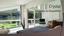  Presentation with architecture home - PPT theme consisting of home furnishing - architecture comfortable bedroom background and a light gray colored foreground