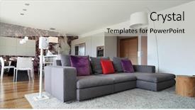  Presentation with living room - Amazing PPT theme having home furnishing - interior of modern house beautiful backdrop and a light gray colored foreground
