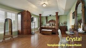  Presentation with music master - Cool new slide deck with home furnishing - large master bedroom with wood backdrop and a tawny brown colored foreground