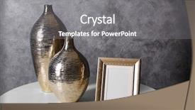  Presentation with elephant in the room - Slide set having home furnishing - vases on table background and a  colored foreground