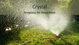  Presentation with home gardening - PPT layouts enhanced with home garden sprinkler in action background and a mint green colored foreground