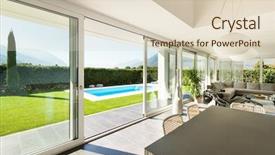  Presentation with dining table - PPT layouts featuring home gardening - modern villa interior dining table background and a lemonade colored foreground