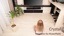  Presentation with television watching - Cool new theme with home girl looking at television backdrop and a lemonade colored foreground