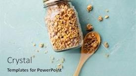  Presentation with granola - Slide deck enhanced with home granola in a glass background and a lemonade colored foreground