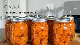  Presentation with grown - Slide deck consisting of home-grown-home-canned-carrots background and a light gray colored foreground
