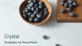  Presentation with grown - Cool new PPT layouts with home grown natural fresh berries backdrop and a sky blue colored foreground