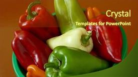  Presentation with grown - Cool new presentation theme with home grown sweet peppers in a bucket backdrop and a tawny brown colored foreground