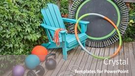  Presentation with recreation - Presentation design enhanced with home-gym-and-recreation-concept background and a gray colored foreground