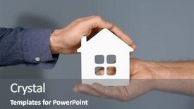  Presentation with real estate - Slides consisting of home hand - real estate agent and senior background and a  colored foreground