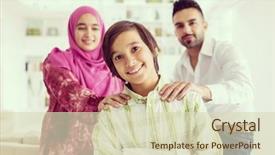  Presentation with muslim family - Colorful slide deck enhanced with home having fun and good backdrop and a  colored foreground