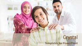  Presentation with muslim family - PPT theme featuring home having fun and good background and a  colored foreground