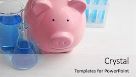  Presentation with kid water glass - PPT layouts with home hazardous waste - pig money box and glass background and a light gray colored foreground