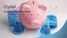  Presentation with pcr tubes - Amazing theme having home hazardous waste - pig money box and glass backdrop and a lemonade colored foreground