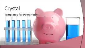  Presentation with saving water - Slide deck with home hazardous waste - pig money box and glass background and a white colored foreground