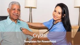  Presentation with elderly health - Slide set with home health care nurse assisting background and a red colored foreground