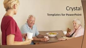  Presentation with caring - Beautiful slide set featuring home help sharing cup backdrop and a lemonade colored foreground