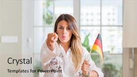  Presentation with flag of iran - Slide deck consisting of home holding flag of german background and a  colored foreground