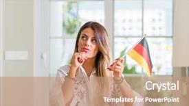  Presentation with flag - Audience pleasing slides consisting of home holding flag of german backdrop and a  colored foreground