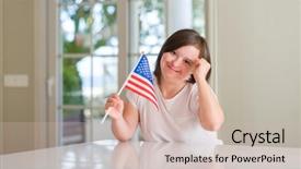  Presentation with down syndrome children disability school - PPT layouts enhanced with home holding flag of usa background and a  colored foreground